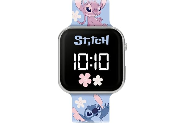 Disney Lilo & Stitch blå tryckt rem LED-klocka LAS4200