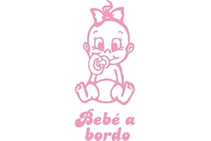 JUST GO ONLINE Adesivo Bebe a Bordo - Bambino a bordo - - Adatti per AUTO - MOTO E COMPUTER - - - sticker , decal , adesivo - - - Copyright © 2017 | Just go S.l.u. (Rosa)