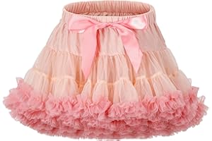 LACOFIA Falda Tutú Niña Falda de Tul en 3 Capas Falda Baile Princesa con Cintura Elástica Ajustable Mini Falda Burbuja Niñas para Fiesta Danza Cumpleaños(0-10 Años)