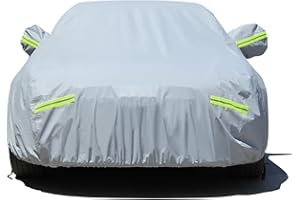 LAPELUX Car Cover, Car Covers Waterproof All Weather Snowproof Windproof Scratch Resistant Outdoor UV Protection with 6 Reflective Strips, Universal Fit for Sedan，435 * 180 * 160CM(Plus Velvet)