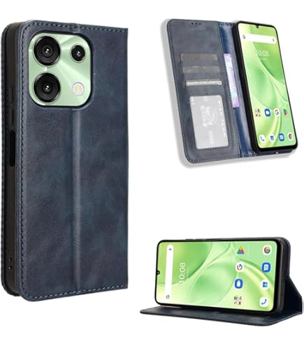 YUECXIN Coque Pour Umidigi Note 100 5G/Umidigi Note 100A, Retro Design Premium PU Portefeuille Étui [Fentes Pour Cartes] [Fermeture Magnétique] [Stand Fonction] Antichoc Housse, Rouge