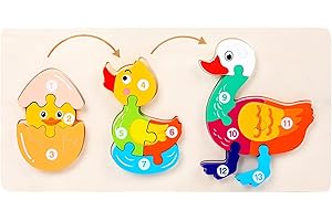 DKIJOYS Animals Wooden Jigsaw Puzzles for Kids Toys | Jigsaw Puzzles Montessori Toys for Girls Boys (Duck)