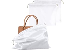 HBJSP Dust Bags for Handbags, Silk Dust Cover Storage Bags, Dustproof Drawstring Pouch for Clothes, Purse, Shoes, Boots - 2PCS (White)