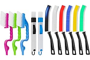 DuDuZui Juego de 11 Cepillos de Limpieza de Grietas, 6 Cepillos de Limpieza de Huecos Coloridos, 3 Cepillos de Limpieza de Ranura en Forma de Cisne, 2 Cepillo de Limpieza de Polvera 2 en 1