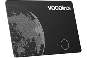 VOCOlinc Dual-System Air Tag Card 1 Pack, Rechargeable Wallet Tracker Compatible With Android Google Find Hub or iOS Apple Find My APP, Smart Item Finder Locator for Wallet, Luggage, Bags