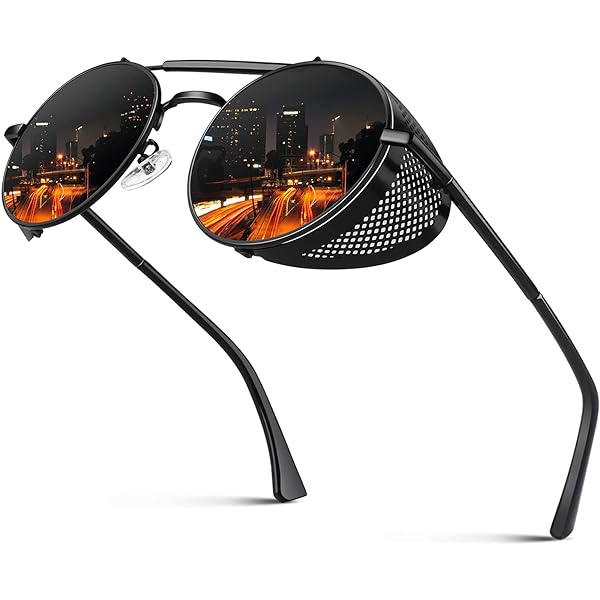 Emblem Eyewear Retro Round Sunglasses For Men & Women – Vintage Mirror Lens With UV400 (50mm, Gradient/Mirrored)
