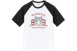 SIMYJOY T-shirt unisexe Hawkins Middle School Cool Baseball T-shirt Hawkins 1983 Vintage Graphique T-shirt à manches courtes