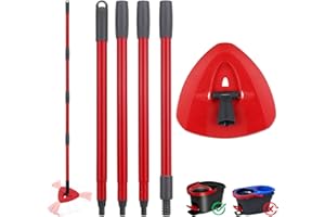 Sgizoku Base de Cabezal de fregona giratoria con Mango Compatible con Viledar/O-cedars 2 en 1, 3 en 1 Turbo Mops Recambio para mopas Turbo Smart/EasyWring&Cleaning - No Incluye paño de fregona