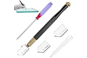 SOGHO Coupe-verre, coupe-verre, coupe-verre pour verre épais, coupe-verre, avec 3 têtes de coupe en métal dur, convient pour couper du verre épais (2 mm - 20 mm)