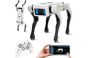 LEOM Smart AI Robot Dog, Voice/App/Remote Control, Support Action Programming, Interactive Pet Stem Robot Durable Design for Kids Age 6+ (Compatible with iOS/Android) (Standard)