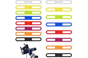 LEDOO Bande Silicone Elastique Vélos, 16 Pcs Vélo Silicones Bands pour Fixer des Lampes de Poche des Téléphones Portables et des Chronomètres, Bande de Silicone du Vélo Est Flexible et Pas Facile à Casser