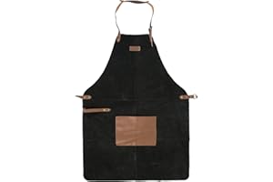 Zerimar Grembiule da Lavoro Regolabile | Grembiule da Lavoro in Pelle | Grembiule Ignifugo | Grembiule da Cucina | Grembiule per Saldatura in Pelle | Grembiule da Barbecue