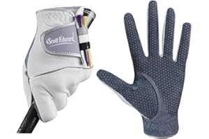 Scott Edward Guanti da golf da uomo antiscivolo traspiranti morbidi lavabili mano sinistra palmo bianco o nero taglia M L XL