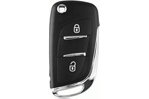 AUTOZOCO Carcasa Mando Llave De Coche 2 Botones Compatible con Peugeot 207 308 407 607 807 y Citroen C2 C3 C4 C5 C6 C8 DS3 DS4 - CE0523 - Botones de Abrir y Cerrar, Sin zócalo de Pila