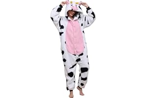 Luojida Pigiama Intero Adulto Cosplay Animale Onesies Morbido e Caldo Pigiama Invernale Pile con Cappuccio e Tasche Tuta Intera in Peluche Ideale Regalo per Costume Carnevale Halloween Natale