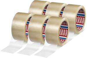 tesa förpackning 4280 universell PP-förpackningstejp i 6 stycken för paket och kartonger - transparent - 6 rullar på 66 m x 5