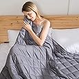 jaymag Weighted Blanket for Adults 9kg 150x200cm Heavy Blanket for Autism, Insomnia and Stress Relief Sensory Calming Anti Anxiety Blanket,100% Cotton Fabric, Grey