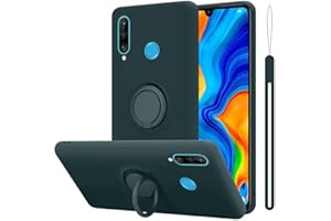 Cadorabo Funda Compatible con Huawei P30 Lite en Liquid Verde - Funda para Teléfono Móvil Hecha de Silicona TPU Flexible con Anillo - Funda Trasera Ultradelgada Parachoques