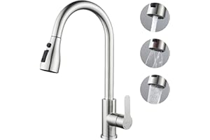 BELZ BLEZ Kitchen Mixer Faucets Pull-Out Premium Stainless Steel No-Leak Kitchen Taps 4 Spray Modes Durable Lead-Free Taps for Bar