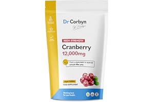 Dr Corbyn Cranberry 12,000mg - 120 Tablets | High-Strength Daily Cranberry Supplement | Supports Urinary Tract Health, Bladder Health | Vega & UK Made (Pack of 1)