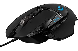 Logitech G502 HERO High-Performance Gaming-Maus mit HERO 25K DPI optischem Sensor, RGB-Beleuchtung, Gewichtstuning, 11 progra