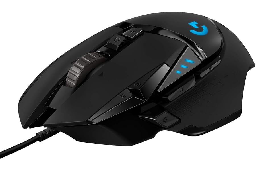Logitech G G502 HERO High Performance Gaming Mouse, 25K HERO Sensor, 25,600 DPI, RGB, Adjustable Weights, 11 Programmable Buttons, Built-in Memory, PC/Mac/Laptop - Black