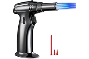 DBZQSCW Butane Torch Lighter-Fits All Butane Tanks, Professional Refillable Kitchen Cooking Blow Torch Creme Brulee Torch with Safety Lock Culinary Chef Torch Gas Lighter —Butane Gas is Not Included