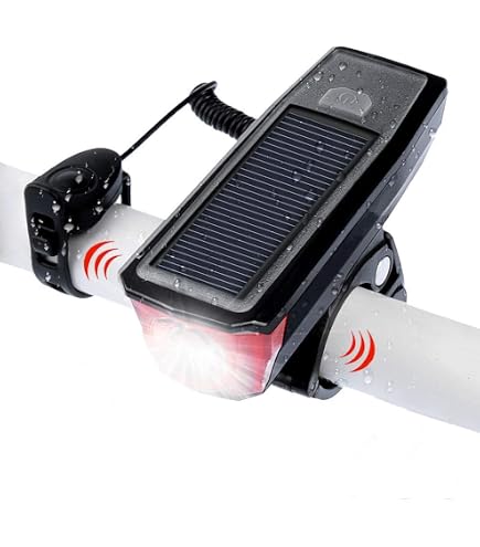 Luci Posteriori Per Bici A Energia Solare E USB-C – Fanale Rosso E Bianco, 7 Modalità, Impermeabile IPX4 | Per Sicurezza Notturna