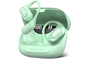 QXUFV Open Ear Headphones Bluetooth 5.4, Wireless Bluetooth Headphones with Microphone, 48 Hours Playtime Earphones Bluetooth, Firm Hold, HiFi Sound, Clear Calls, IPX7 Sports Headphones for Workout/Running