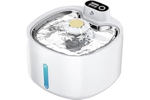 OYEEICE Katzenbrunnen, 2.6L Trinkbrunnen für Katze mit 4 Filter, Leise Katzenbrunnen Kabellos mit Bewegungsmelder, 4000mAh Batteriebetrieben Katzentrinkbrunnen, Tablett aus Edelstahl für Katze - BPA-Frei