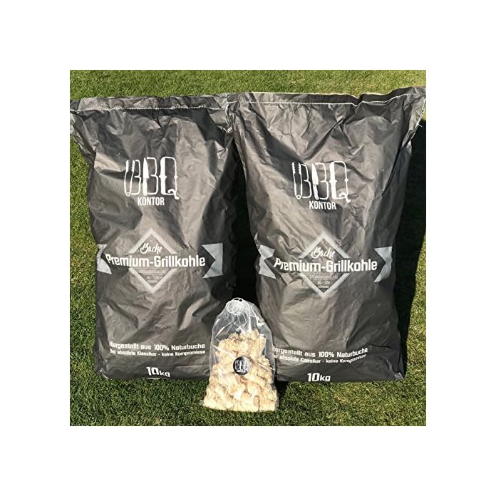 20kg 2x10kg Bbqkontor Buchengrillkohle Holzkohle Buche Grillkohle Buchengrillholzkohle Premium 20 Stck Anznder
