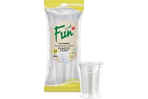 FUN BY AL BAYADER فن Everyday Disposable Clear Plastic Cup 12Oz, Pack Of 25