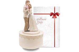 HABOWN Spieluhr, Skulptur Handgemalte Musik Figur, Paar umarmt, Geburtstagsgeschenke, Verlobungsgeschenke, Jubiläen, Valentinstagsgeschenke, Musik: Can't Help Falling in Love