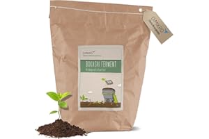 DIMIKRO Bokashi fermentación Seca - Compostador y Ayuda de fermentación para Cubo de bokashi - con microorganismos eficaces + folleto informativo de 6 Lados para aplicación de bokashi