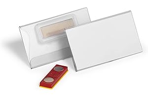 ‎DURABLE Durable identyfikator 40x75 mm z magnesem odporny na skręcanie, opakowanie 25 sztuk, przezroczysty, 824319