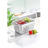 Arar Home Beyaz 2'li 2,5 Litre S&uuml;zge&ccedil;li B&ouml;lmeli Organizer Buzdolabı Hava Ge&ccedil;irmez Saklama Kabı