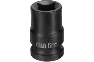 QUARKZMAN 4 fyrkantiga uttag 1/2 tum drive 12 mm fyrkantig slaguttag metrisk CR-MO standard svart hjuluttag pneumatiskt uttag