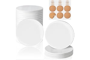 Sublimations-Untersetzer, GOH DODD 4 Zoll 24er Pack Keramikplatten für Handwerk Glänzend glasierte weiße Rohlinge mit 24 Korkunterlagen für Alkoholtinte, Malerei, Wärmeübertragung, Rund