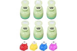 UCEC Craft Hole Punch Set, 6 Pcs 1 Inch Paper Punch & 4 Pcs Mini Paper Puncher, Multi-pattern - Circle, Heart, Star, Butterfly, Maple Leaf, Petal, Dog Paw, Punches for Crafting, Scrapbooking, DIY
