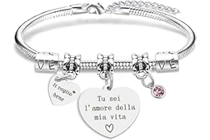 HOOSMOON Regalo San Valentino per Lui Lei Bracciale San Valentino Coppia Bracciali Regalo Anniversario Compleanno Idee Regali San Valentino Uomo Donna Romantico Regalo Coppia Moglie Marito Fidanzata Fidanzato