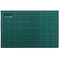 Qatalitic Flexible Cutting Mat, Paper Cutter Board, A3 Size (18 X 12 inch), Self-Healing, 5 Layered, Double Sided with Marked Pattern and Grids (Green) with Free Cutter