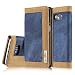 Produktbild Samsung Galaxy S6 Hüllenabdeckung 5,1 Zoll, Geschäft Stil Prämie Jeans Denim Spleißen Schlagen Farbe PU Leder Flip Fall, Wasserdicht Hart PC Zurück Abdeckung Mit Magnetisch Stand Brieftasche Karte Schlitze und Foto Tasche Fall Abdeckung Für Samsung Galaxy s6-Blau