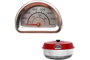 LOKXMVE Thermometre Four Compatible avec Omnia Thermometre Cuisine en Acier Inoxydable avec 7cm Sonde Thermomètres pour Barbecue Fumoir Gril Casseroles Faitouts Mesure de 0 °C à 400 °C