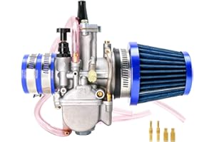 ZSDTRP Kit de carburador con adaptador de admisión, filtro de aire y chiclés principales, para motocicletas de 2 tiempos/4 tiempos de 75-250cc, vehículos todoterreno,scooters,ATV,UTV (21mm,Azul)