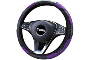 Yuauy Steering Wheel Cover Microfiber Leather Anti-Slip Universal Car Steering Wheel Cover Faux Leather for Car Accessories Auto Car Without Inner Ring (Purple)