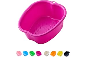AXLOFO® Cubo para remojar pies, bañera de pies de plástico resistente, bañera para pediluvio, masaje, desintoxicante, 8 colores (bañera-pueple)