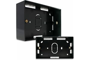 LILMACC 2 PACK Black Surface Mount Backbox Double Gang 146 x 86 x 32 mm Electrical Pattress Back Box