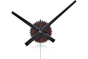 Lafocuse Lancette Orologio da Parete Grande, Ingranaggi Venature del Legno Marrone Vintage, Silenzioso Orologio Muro 3D Fai da Te, Orologio Meccanismo Quarzo Decorativo per Soggiorno Bar Casa 42cm