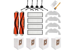 Chuancheng Kit di Accessori per Dreame Bot Z10 PRO L10 Plus Aspirapolvere, 2 spazzole Principali Staccabili, 4 filtri Hepa, 4 spazzole Laterali, 4 Panni per Il mocio, 4 Sacchetti per la Polvere