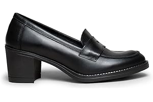 miMaO Zapatos Mocasines de Mujer con Tacón Medio Acabados en Piel de Napa. Tecnología del Confort